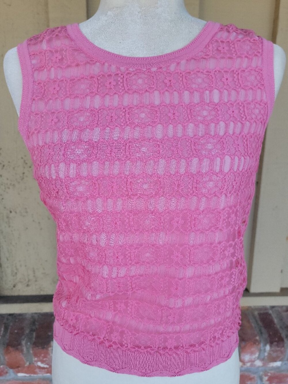 SHIATZY CHEN PINK CROCHET SHELL-2025 SEASON SIZE-small